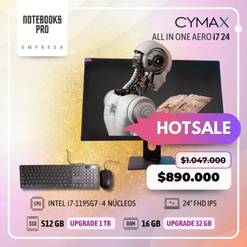 CYMAX AERO i7 ALL IN ONE - i7-1195G7 - SSD 512 GB - 16 GB RAM - 24" FHD IPS - 4 Núcleos