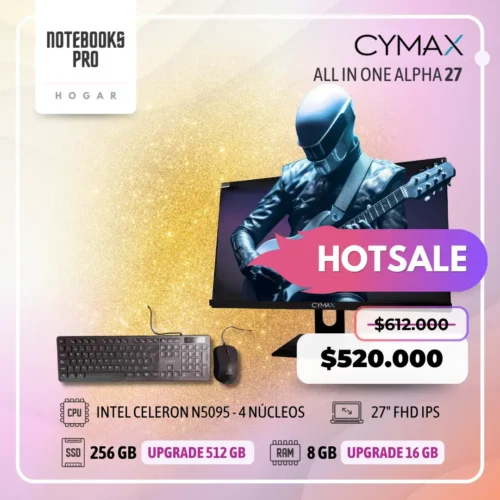 CYMAX ALPHA INTEL CELERON N5095 ALL IN ONE - SSD 256 GB - 8 GB RAM - 27" FHD IPS - 4 Núcleos