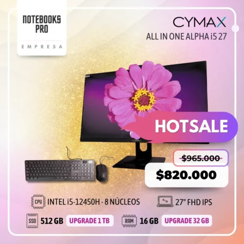 CYMAX ALPHA i5 ALL IN ONE - i5-12450H - SSD 512 GB - 16 GB RAM - 27" FHD IPS - 8 Núcleos