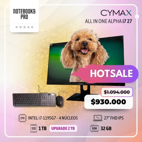 CYMAX ALPHA i7 ALL IN ONE - i7-1195G7 - SSD 1 TB - 32 GB RAM - 27" FHD IPS - 4 Núcleos