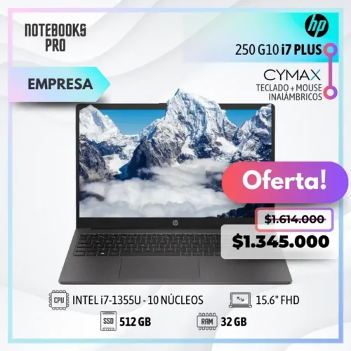 HP 250 G10 PLUS - i7-1355U - SSD 512 GB - 32 GB RAM - 15.6" FHD