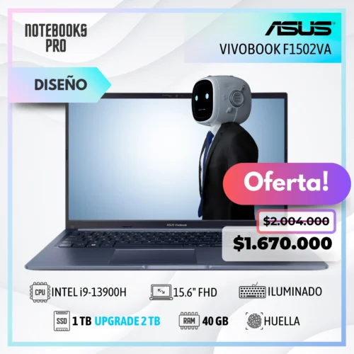 ASUS VIVOBOOK F1502VA - i9-13900H - SSD 1 TB - 40 GB RAM - 15.6" FHD