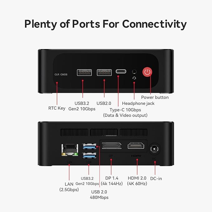 MINI PC BEELINK SERIES 5 PRO - RYZEN 7 6800U - SSD 1TB - 32 GB RAM - 8 Núcleos - Imagen 2