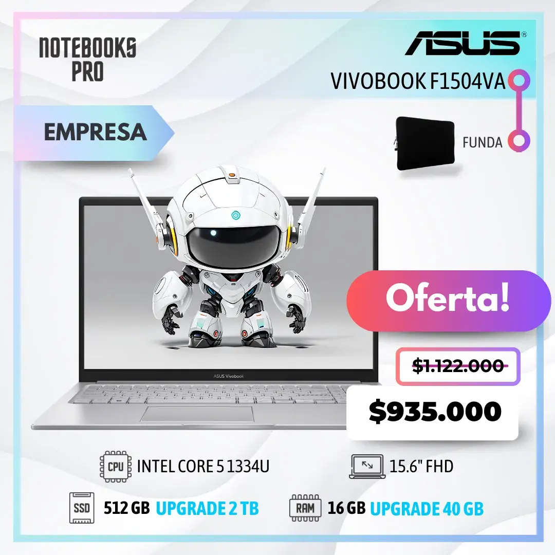 ASUS VIVOBOOK F1504VA - INTEL CORE 5 1334U - SSD 512 - 16 GB RAM - 15.6" FHD - 10 Núcleos
