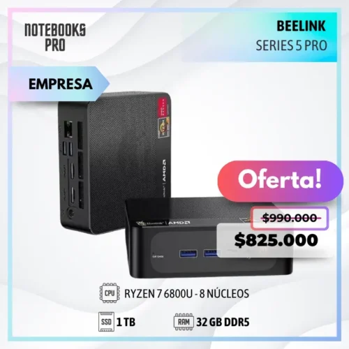 MINI PC BEELINK SERIES 5 PRO - RYZEN 7 6800U - SSD 1TB - 32 GB RAM - 8 Núcleos