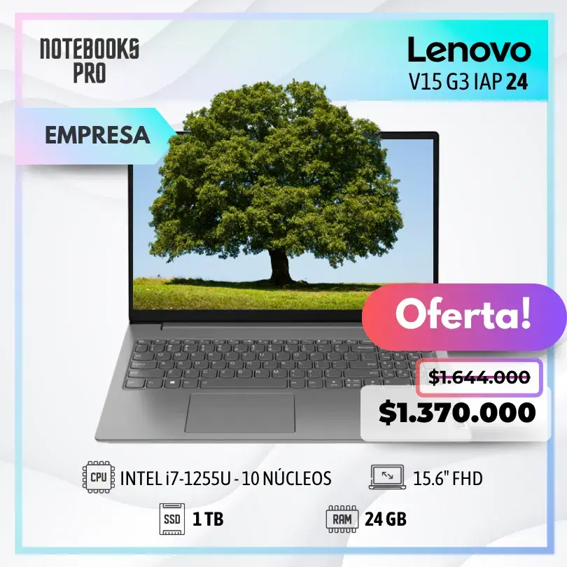 LENOVO V15 G3 IAP 24 - i7-1255U - SSD 1 TB - 24 GB RAM - 15.6" FHD