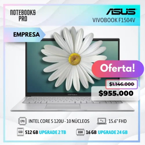 ASUS VIVOBOOK F1504V – INTEL CORE 5 120U – SSD 512 – 16 GB RAM – 15.6″ FHD