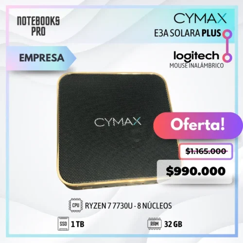 MINI PC CYMAX SOLARA E3A PLUS - RYZEN 7 7730U - SSD 1 TB - 32 GB RAM - 8 Núcleos