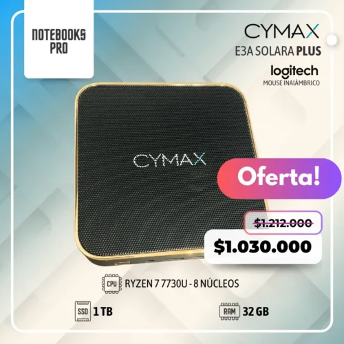 MINI PC CYMAX SOLARA E3A PLUS - RYZEN 7 7730U - SSD 1 TB - 32 GB RAM - 8 Núcleos