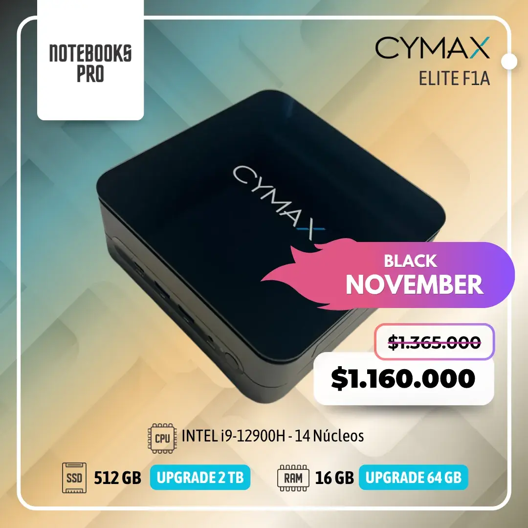 MINI PC CYMAX ELITE F1A - i9-12900H - SSD 512 GB - 16 GB RAM - 14 Núcleos