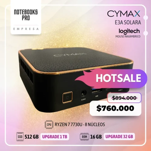 MINI PC CYMAX SOLARA E3A - RYZEN 7 7730U - SSD 512 GB - 16 GB RAM - 8 Núcleos
