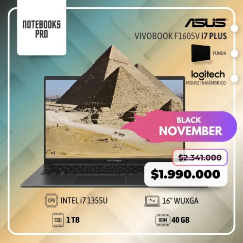 ASUS VIVOBOOK F1605V PLUS - i7 1355u - SSD 1 TB - 40 GB RAM - 16" FHD - 10 Núcleos