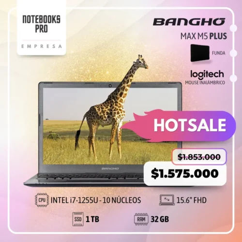 BANGHO MAX M5 PLUS - i7-1255U - SSD 1 TB - 32 GB RAM - 15.6" FHD - 10 Núcleos