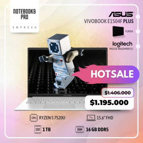 ASUS VIVOBOOK E1504F PLUS - RYZEN 5 7520U - SSD 1 TB - 16 GB RAM DDR5 - 15.6" FHD - 4 Núcleos