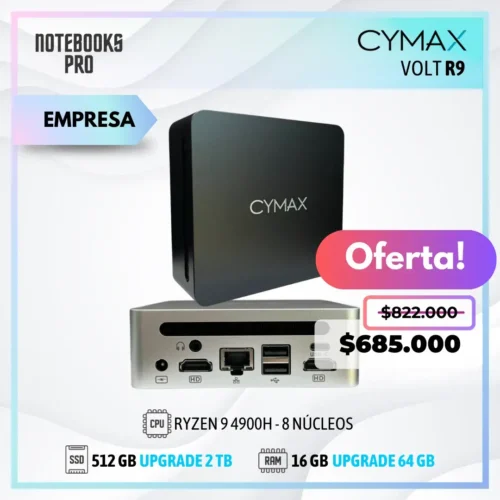 MINI PC CYMAX R9 - RYZEN 9 4900H - SSD 512 GB - 16 GB RAM - 8 Núcleos