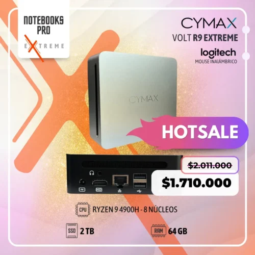 MINI PC CYMAX VOLT R9 EXTREME - RYZEN 9 4900H - SSD 2 TB - 64 GB RAM - 8 Núcleos