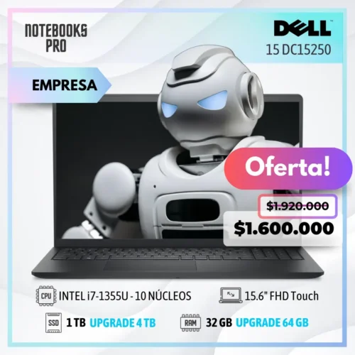 DELL 15 DC15250 - i7-1355U - 1TB SSD - 32 GB RAM - 15.6" FHD Touch - 10 Núcleos