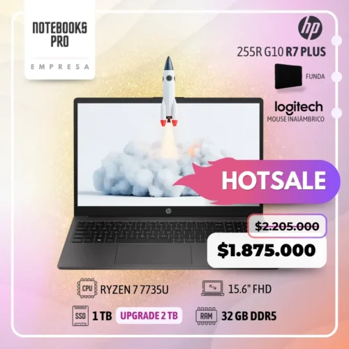 HP 255R G10 PLUS - RYZEN 7 7735U - SSD 1 TB - 32 GB RAM DDR5 - 15.6" FHD - 8 núcleos