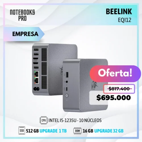 MINI PC BEELINK EQi12 - i5-1235U - SSD 512 GB - 16 GB RAM - 10 núcleos