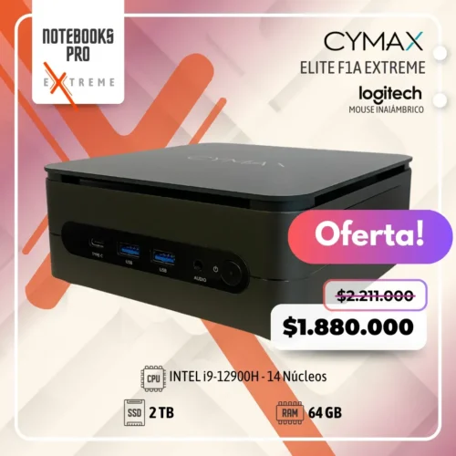 MINI PC CYMAX ELITE F1A EXTREME - i9-12900H - SSD 2TB - 64 GB RAM - 14 Núcleos