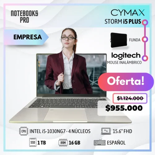 CYMAX STORM PLUS - i5-1030NG7 - SSD 1 TB - 16 GB RAM - 15.6" FHD - 4 Núcleos - Teclado Retroiluminado - Teclado español