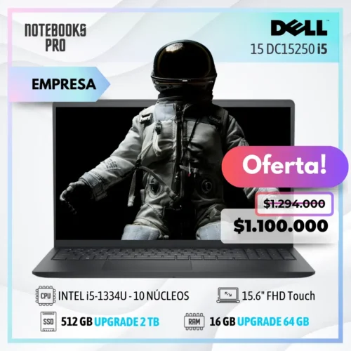 DELL 15 DC15250 - i5-1334U - 512 GB SSD - 16 GB RAM - 15.6" FHD Touch- 10 Núcleos
