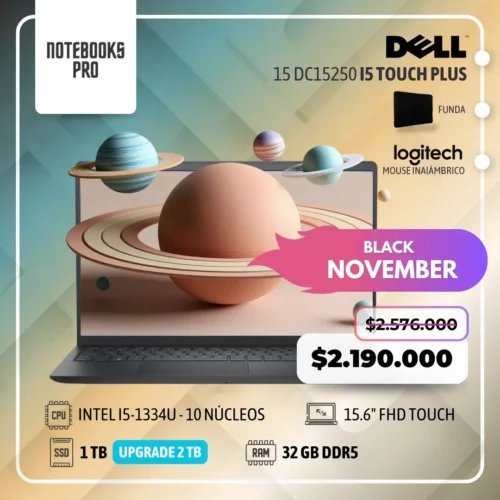 DELL 15 DC15250 PLUS - i5-1334U - 1 TB SSD - 32 GB RAM DDR5 - 15.6" FHD Touch- 10 Núcleos