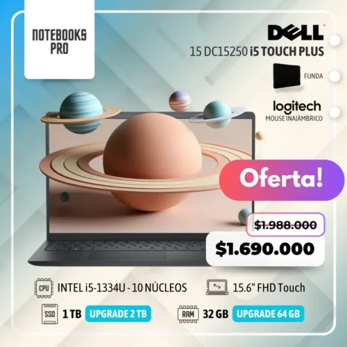 DELL 15 DC15250 PLUS - i5-1334U - 1 TB SSD - 32 GB RAM - 15.6" FHD Touch- 10 Núcleos