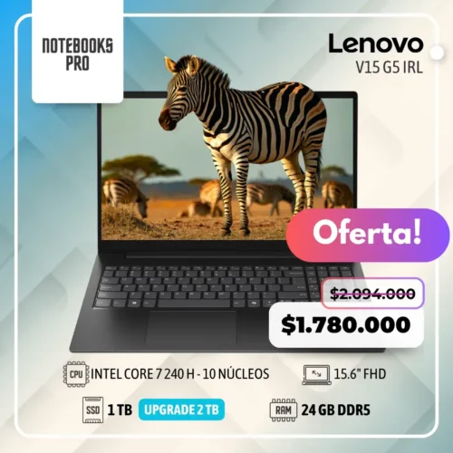 LENOVO V15 G5 IRL - CORE 7 240H  - SSD 1TB - 24 GB RAM DDR5 - 15.6" FHD