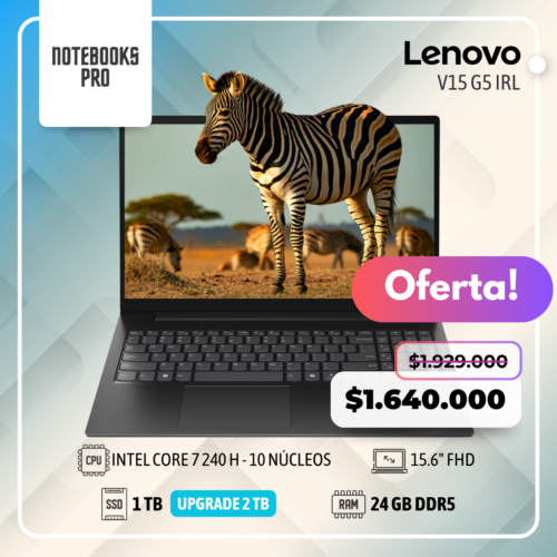 LENOVO V15 G5 IRL - CORE 7 240H  - SSD 1TB - 24 GB RAM DDR5 - 15.6" FHD
