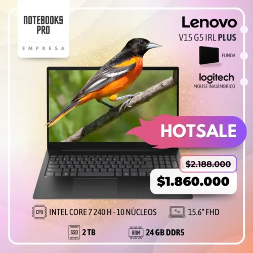 LENOVO V15 G5 IRL PLUS - CORE 7 240H  - SSD 2TB - 24 GB RAM DDR5 - 15.6" FHD