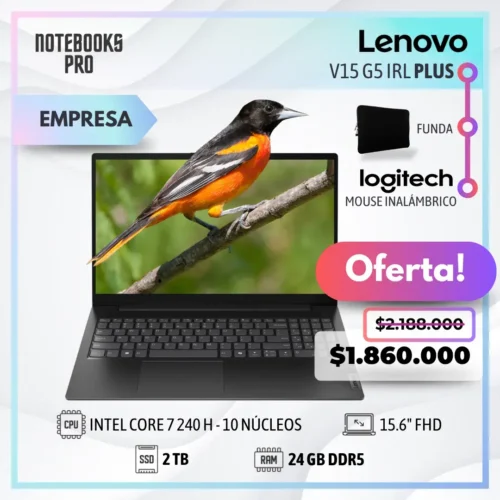 LENOVO V15 G5 IRL PLUS - CORE 7 240H  - SSD 2TB - 24 GB RAM DDR5 - 15.6" FHD