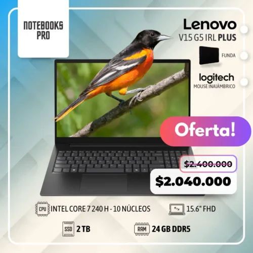 LENOVO V15 G5 IRL PLUS - CORE 7 240H  - SSD 2TB - 24 GB RAM DDR5 - 15.6" FHD