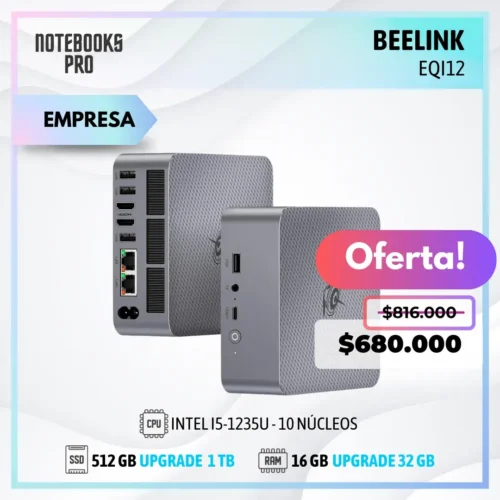 MINI PC BEELINK EQi12 - i5-1235U - SSD 512 GB - 16 GB RAM - 10 núcleos