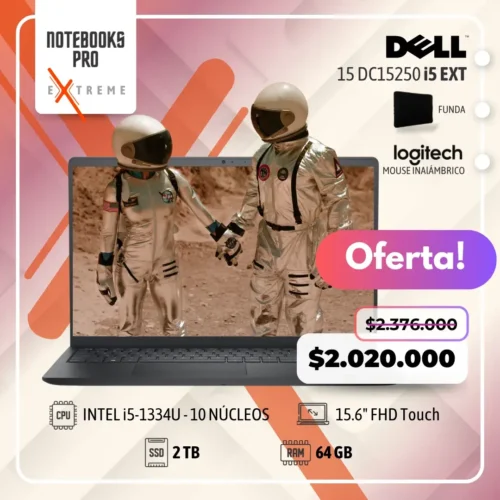 DELL 15 DC15250 EXTREME - i5-1334U - 2 TB SSD - 64 GB RAM - 15.6" FHD Touch- 10 Núcleos