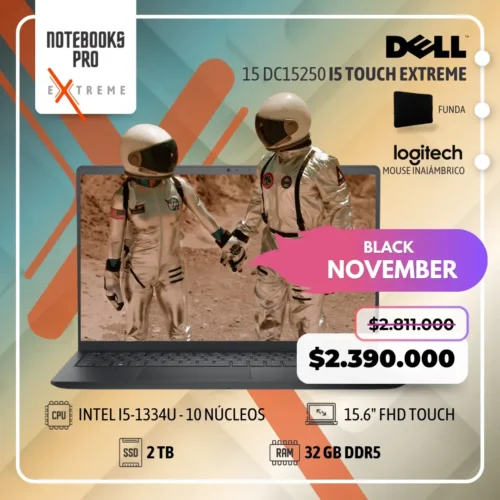 DELL 15 DC15250 EXTREME - i5-1334U - 2 TB SSD - 64 GB RAM DDR5 - 15.6" FHD Touch- 10 Núcleos