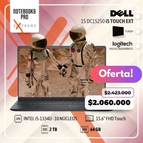 DELL 15 DC15250 EXTREME - i5-1334U - 2 TB SSD - 64 GB RAM - 15.6" FHD Touch- 10 Núcleos