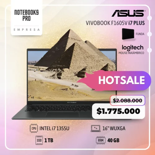 ASUS VIVOBOOK F1605V PLUS - i7 1355u - SSD 1 TB - 40 GB RAM - 16" FHD - 10 Núcleos