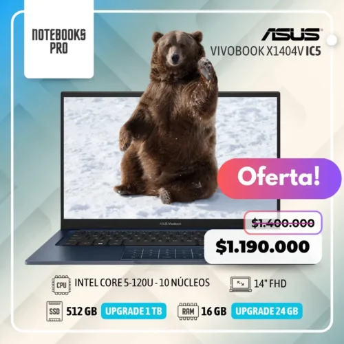 ASUS VIVOBOOK X1404V - INTEL CORE 5-120U - SSD 512 GB - 16 GB RAM - 14" FHD