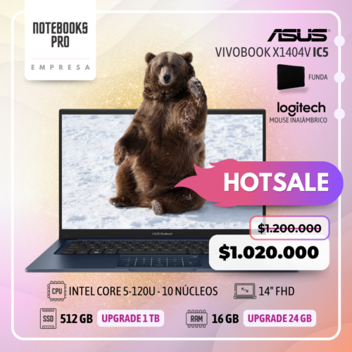 ASUS VIVOBOOK X1404V - INTEL CORE 5-120U - SSD 512 GB - 16 GB RAM - 14" FHD