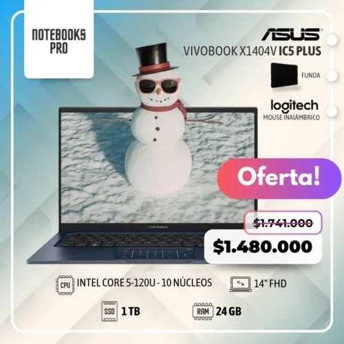ASUS VIVOBOOK X1404V PLUS - INTEL CORE 5-120U - SSD 1 TB - 24 GB RAM - 14" FHD