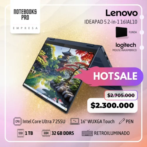 LENOVO IDEAPAD 5 2-in-1 16IAL10 - Intel Core Ultra 7 255U - SSD 1TB - 32 GB RAM DDR5 - 16" WUXGA Touch