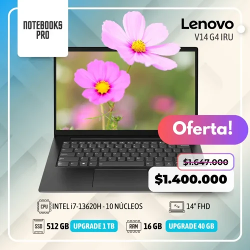 LENOVO V14 G4 IRU - i7-13620H - SSD 512 GB - 16 GB RAM - 14" FHD - 10 Núcleos