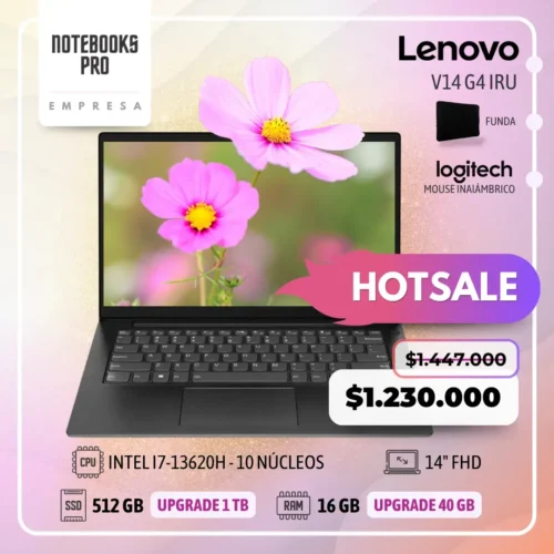 LENOVO V14 G4 IRU - i7-13620H - SSD 512 GB - 16 GB RAM - 14" FHD - 10 Núcleos