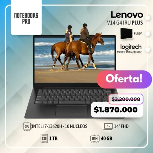 LENOVO V14 G4 IRU PLUS - i7-13620H - SSD 1 GB - 40 GB RAM - 14" FHD - 10 Núcleos