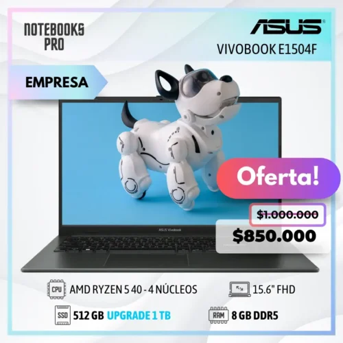 ASUS VIVOBOOK E1504F - AMD RYZEN 5 40 - SSD 512 GB - 8 GB RAM DDR5 - 15.6" FHD - 4 Núcleos