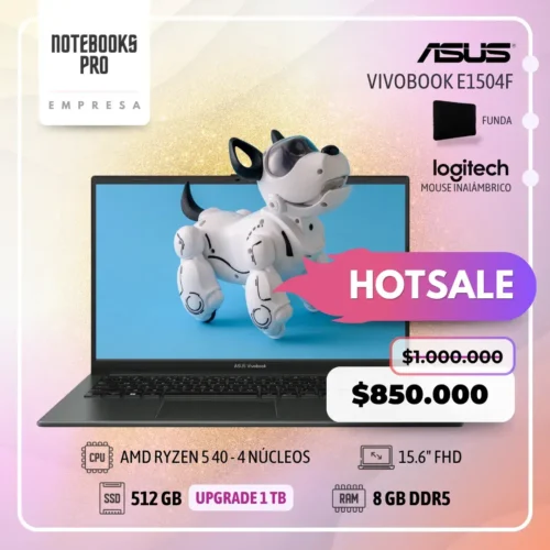 ASUS VIVOBOOK E1504F - AMD RYZEN 5 40 - SSD 512 GB - 8 GB RAM DDR5 - 15.6" FHD - 4 Núcleos