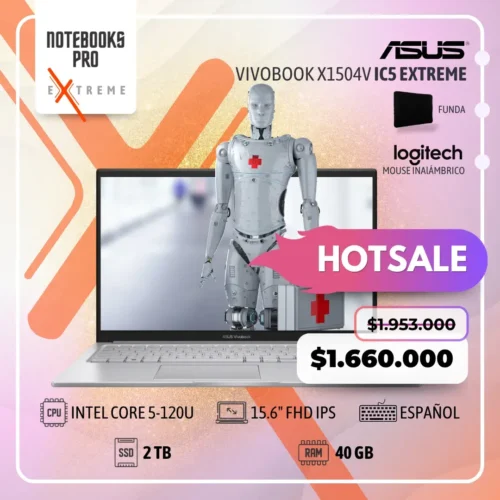ASUS VIVOBOOK X1504V EXTREME - INTEL CORE 5-120U - SSD 2 TB - 40 GB RAM - 15.6" FHD-IPS- 10 nucleos-Teclado Español