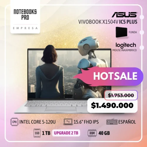 ASUS VIVOBOOK X1504V PLUS - INTEL CORE 5-120U - SSD 1 TB - 40 GB RAM - 15.6" FHD-IPS- 10 nucleos-Teclado Español
