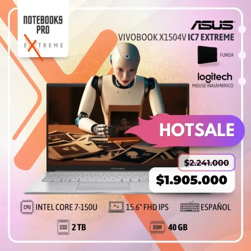 ASUS VIVOBOOK X1504V EXTREME - INTEL CORE 7-150U - SSD 2 TB - 40 GB RAM - 15.6" FHD IPS - 10 nucleos-Teclado Español